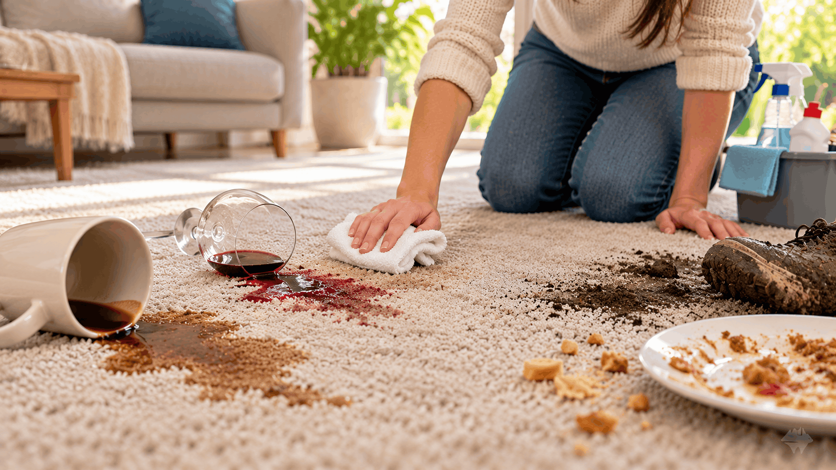 How to Remove Common Carpet Stains: Coffee, Red Wine, Mud and Food